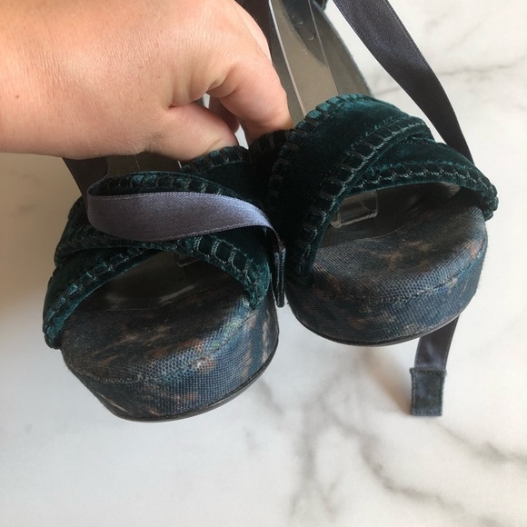 Theodora & Callum Biarritz Velvet Lace-Up Sandal - Picture 2 of 13